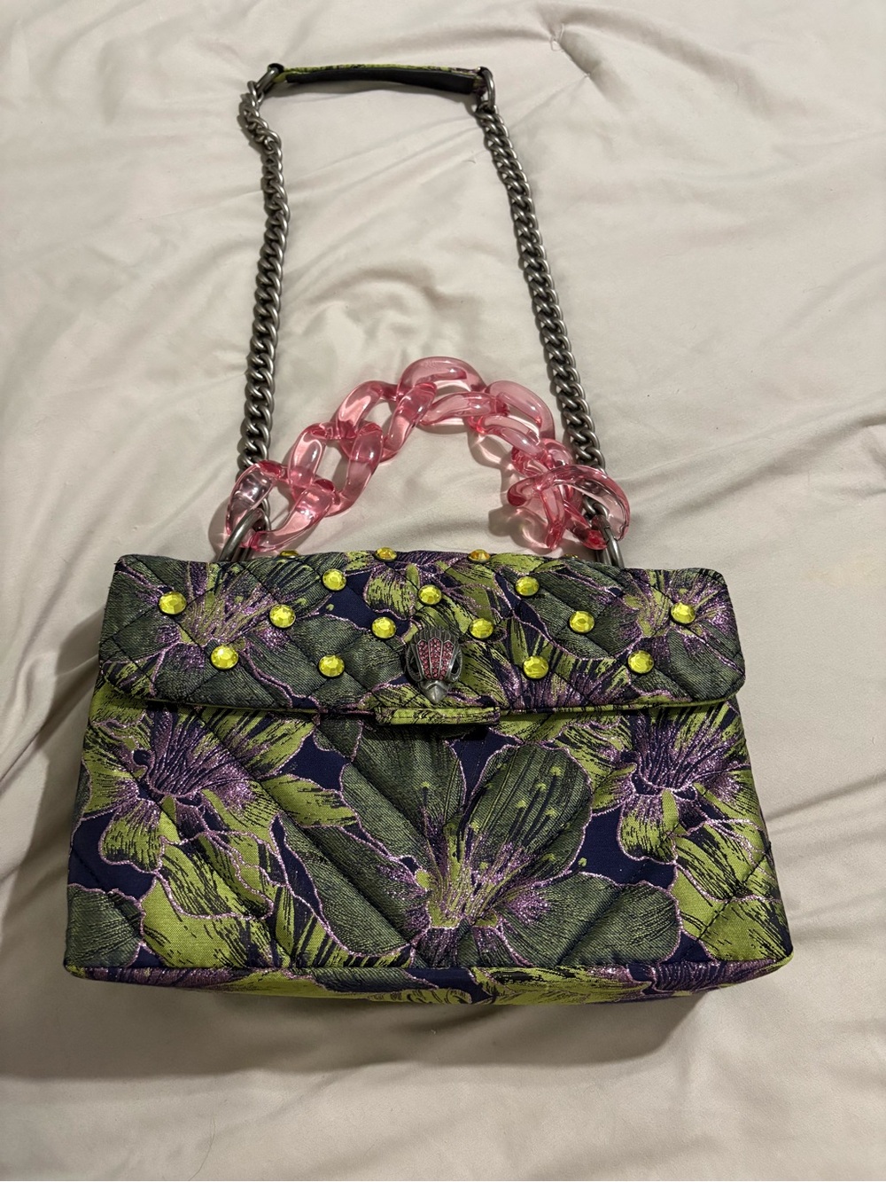 Kurt Geiger London Floral Studded Shoulder Bag